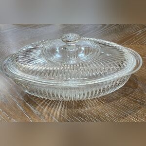 Vintage Anchor Hocking Queen Mary Casserole Dish with Lid Oven Proof